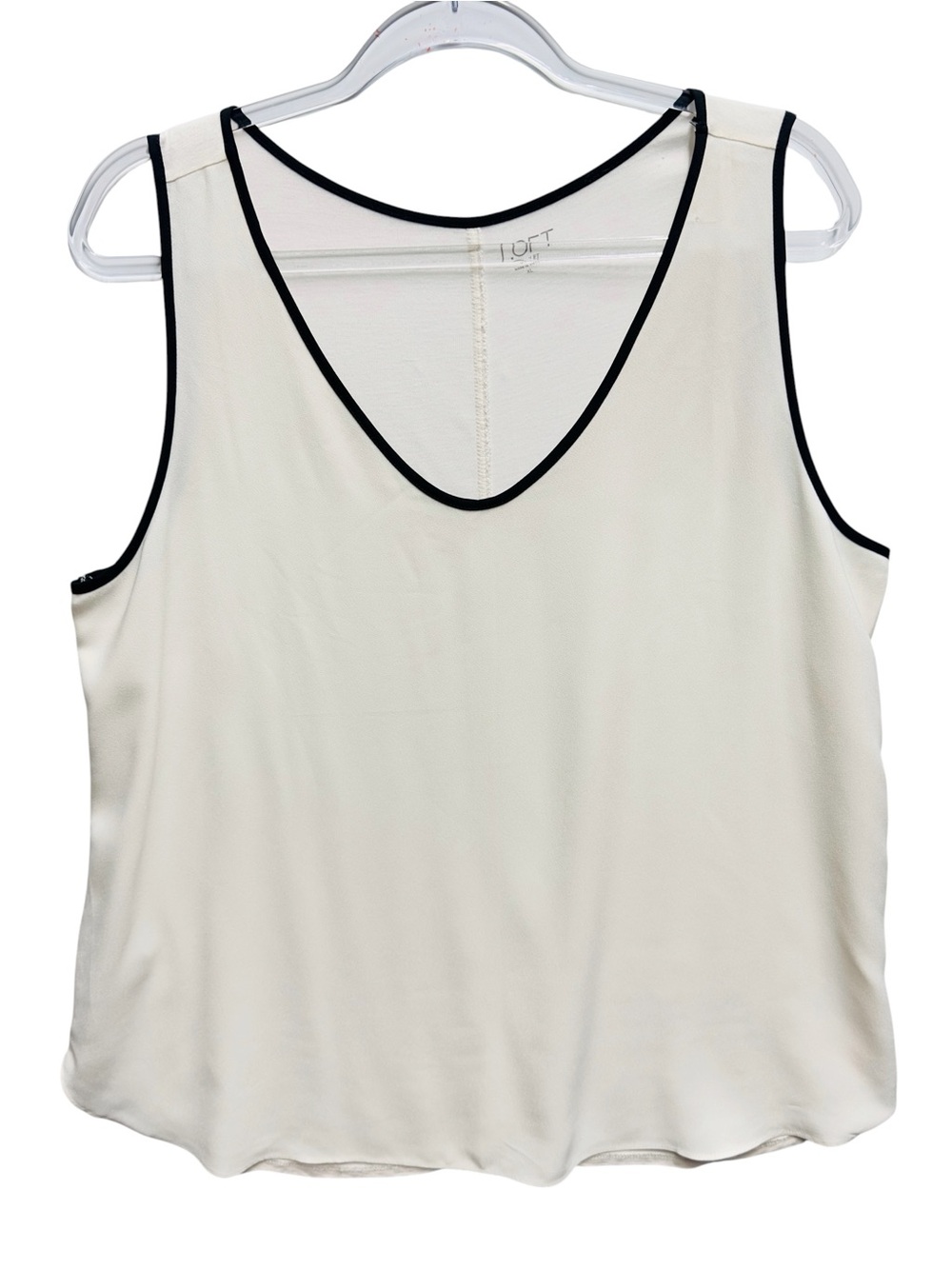 Pure Rayon Chiffon Knit Tank Top Contrast Trim